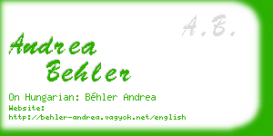 andrea behler business card